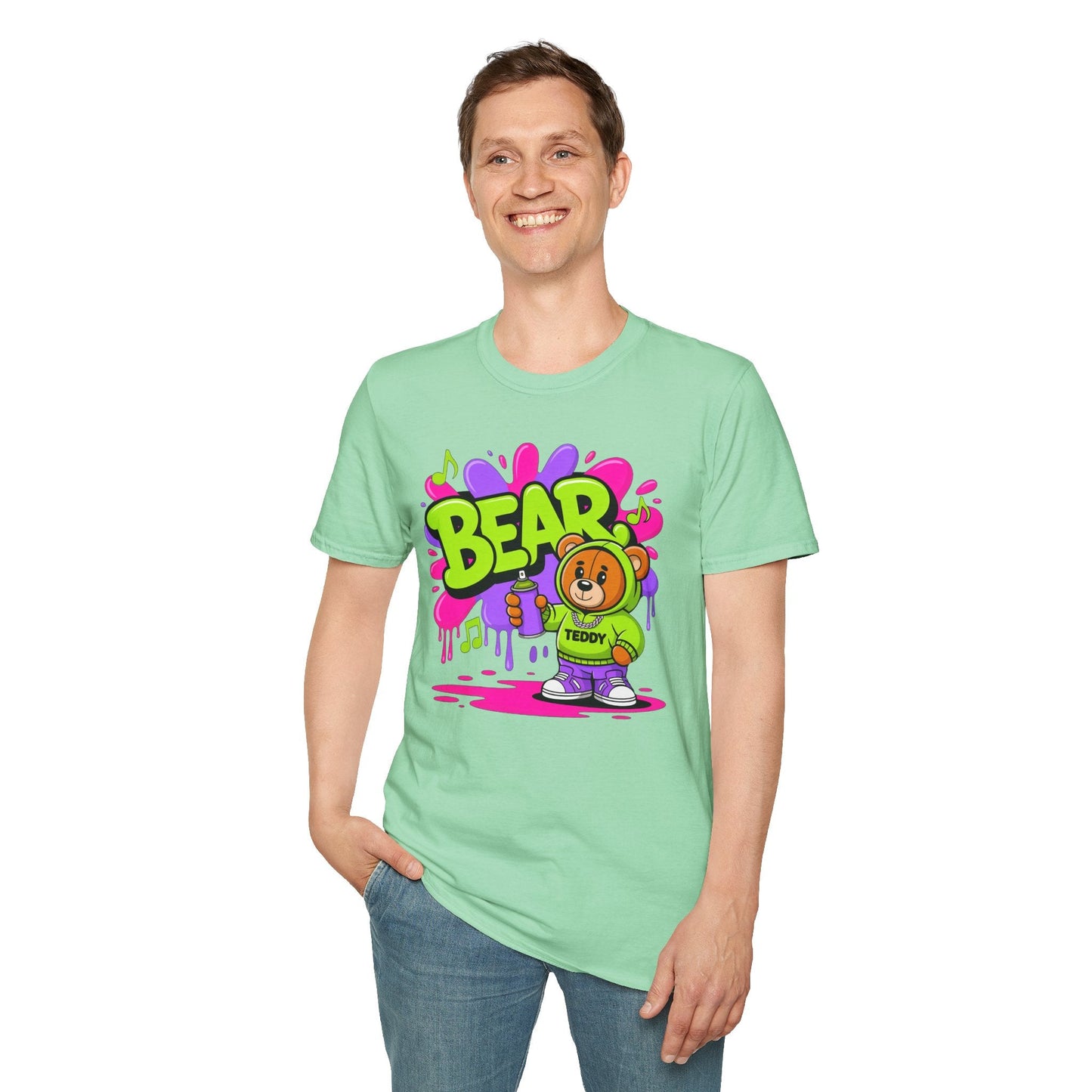 Funny Cartoon Animals T Shirt Unisex Graphic Tee Animation Softstyle Gildan 64000 Ring Spun Cotton