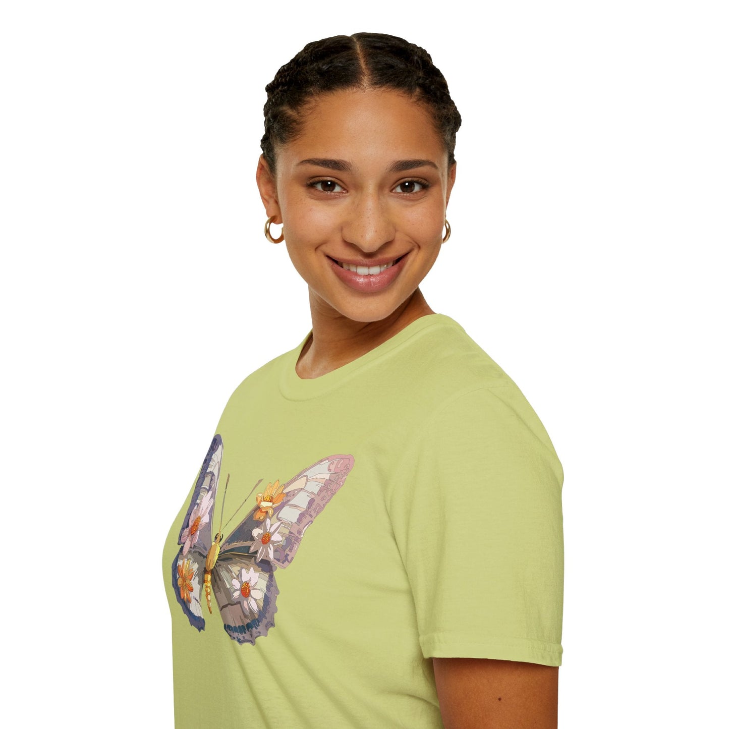Butterfly Shirt Unisex Short Sleeve Tee Monarch Butterfly Design Gildan Softstyle 64000