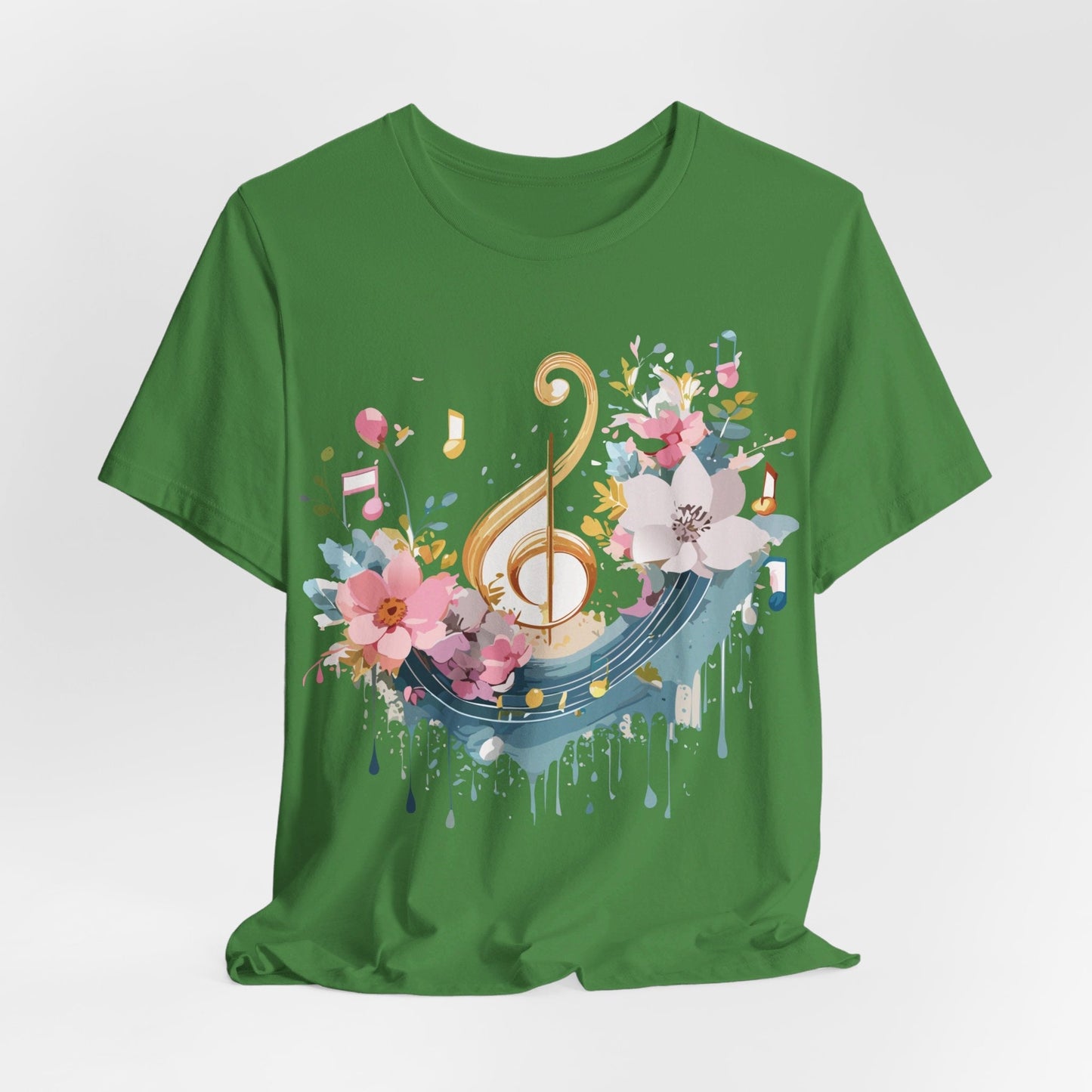 Music Graphic Unisex 100 Cotton Vintage Art with Musical Elements Tee 65