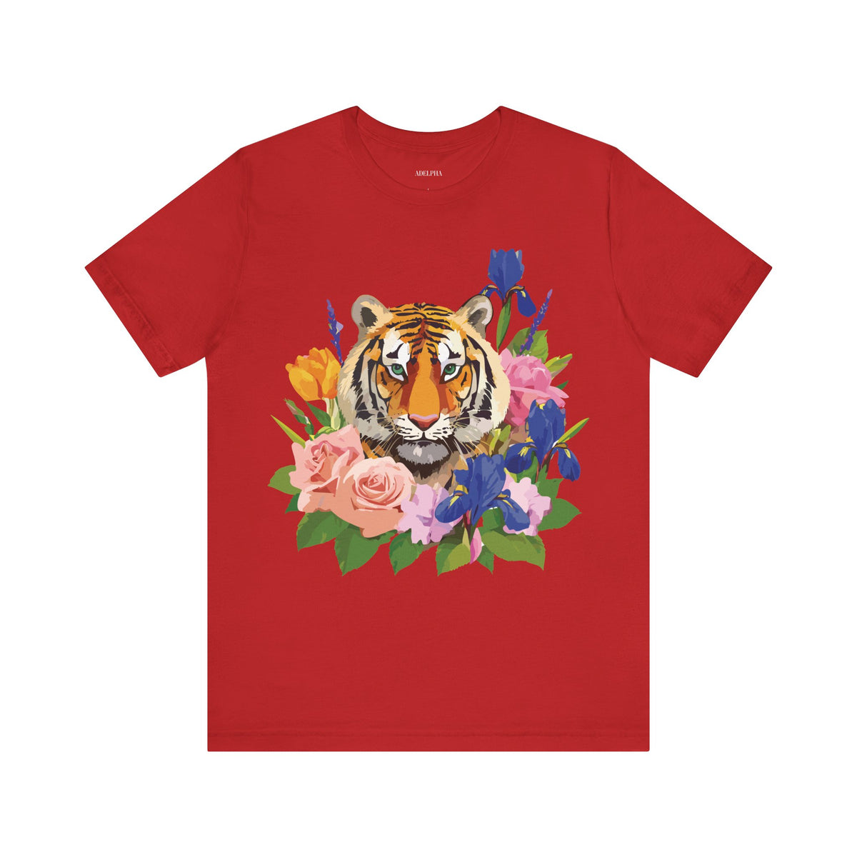 Tiger Graphic Unisex Cotton Bella+Canvas Tee with Art Animal Design d93