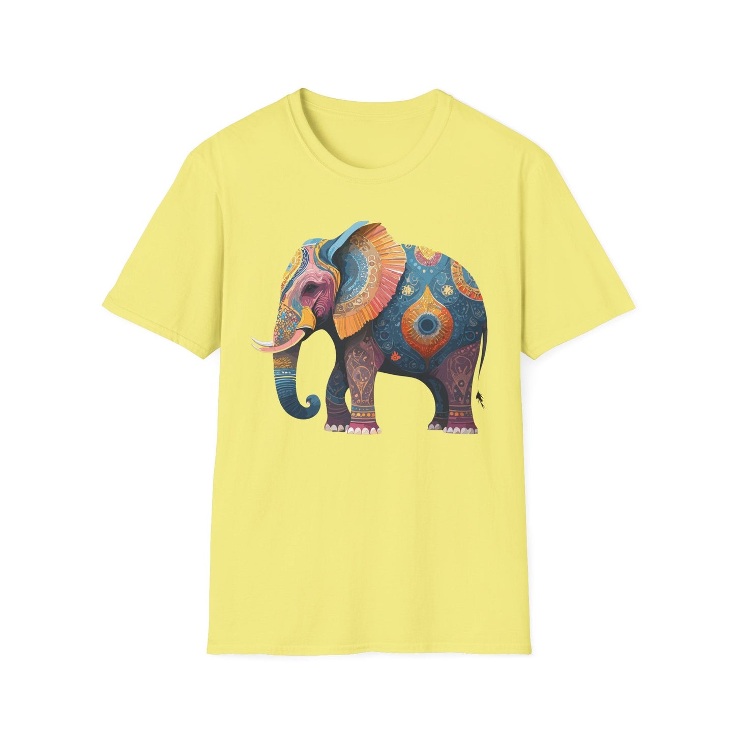 Elephant T Shirt Unisex Gildan Softstyle 64000 Tee With Animal Elephant Graphic Artwork
