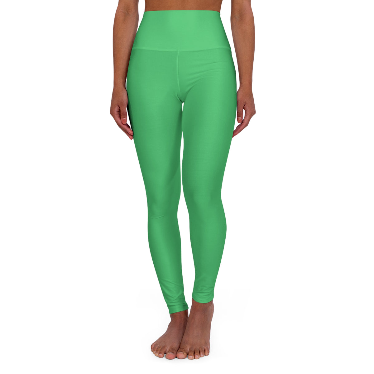 Emerald Green Color High-Waist Yoga Leggings Women's Seamless Poly-Span Stretchy Pants XS-2XL