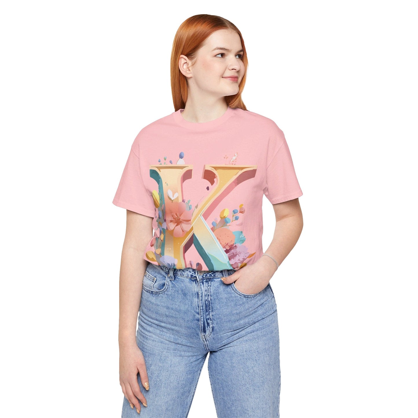 Letter K Shirt Unisex Graphic Tee With Vintage Inspired Artwork By Adelpha Short Sleeve