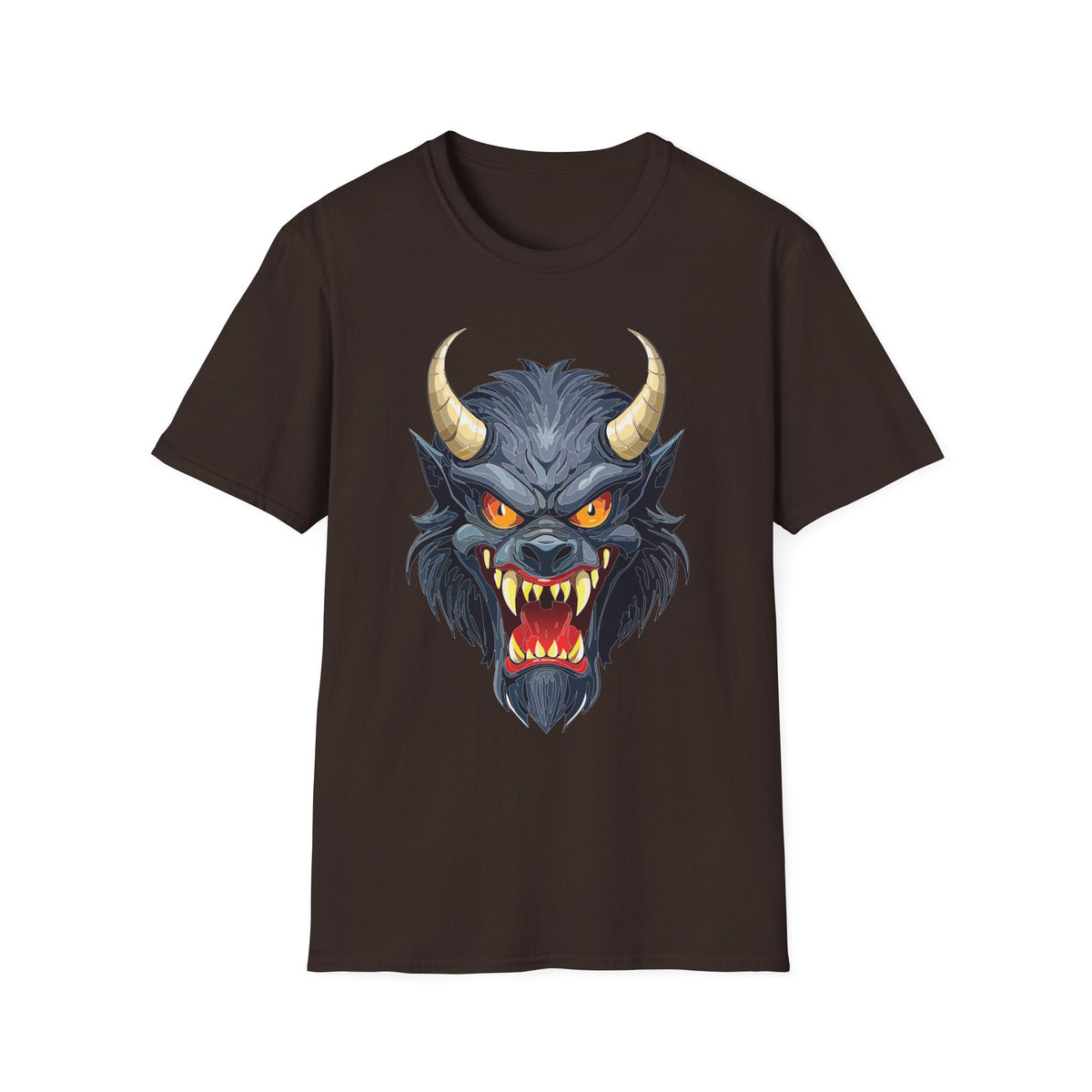 Demonic Wolf Monster Graphic T-Shirt Cartoon Graphic Tee Unisex 100 Cotton Gildan T-Shirt
