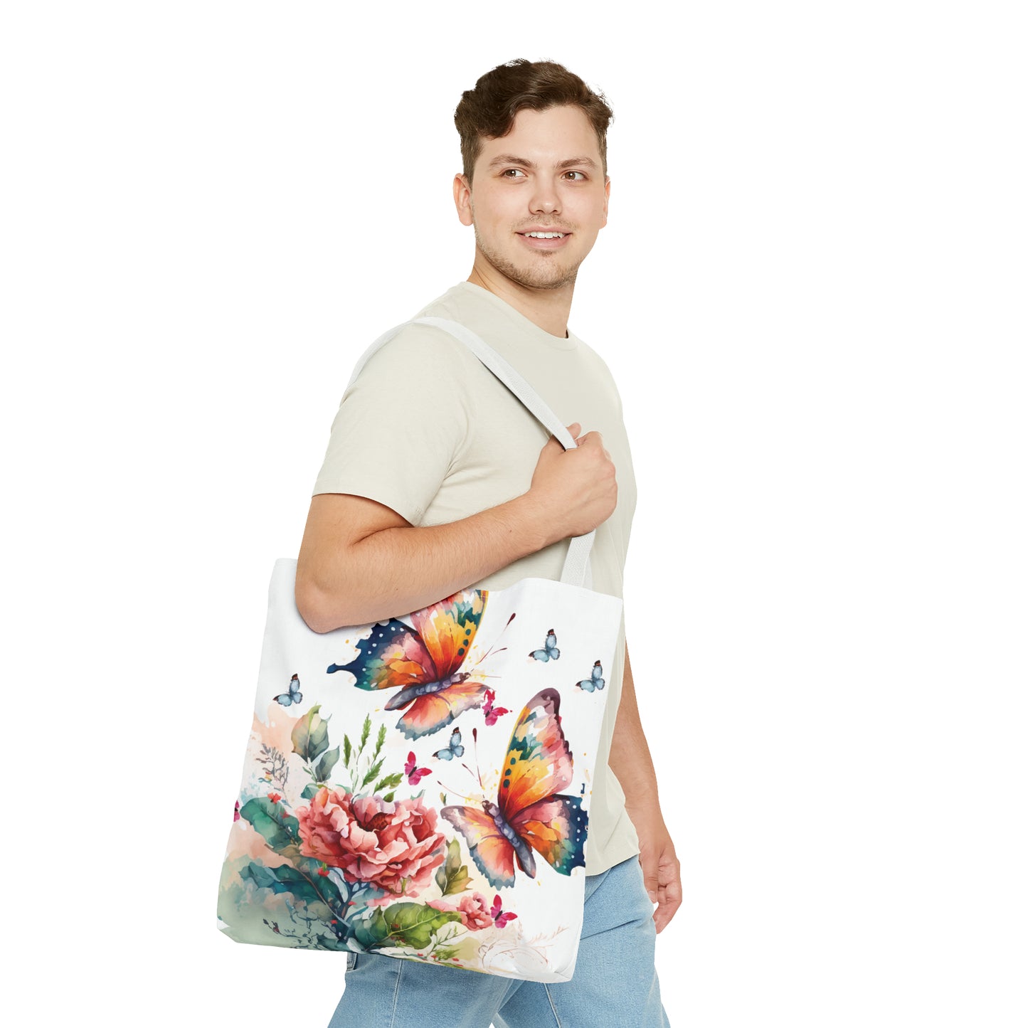 Canvas Bag with Butterfly Prints