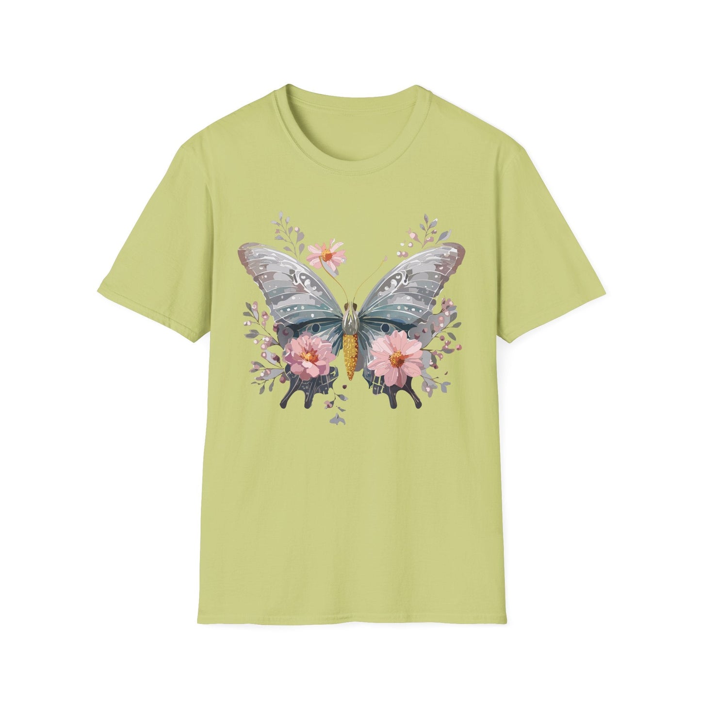 Butterfly Themed Unisex T Shirt Softstyle Monarch Gildan 64000 Ring Spun Cotton Tee