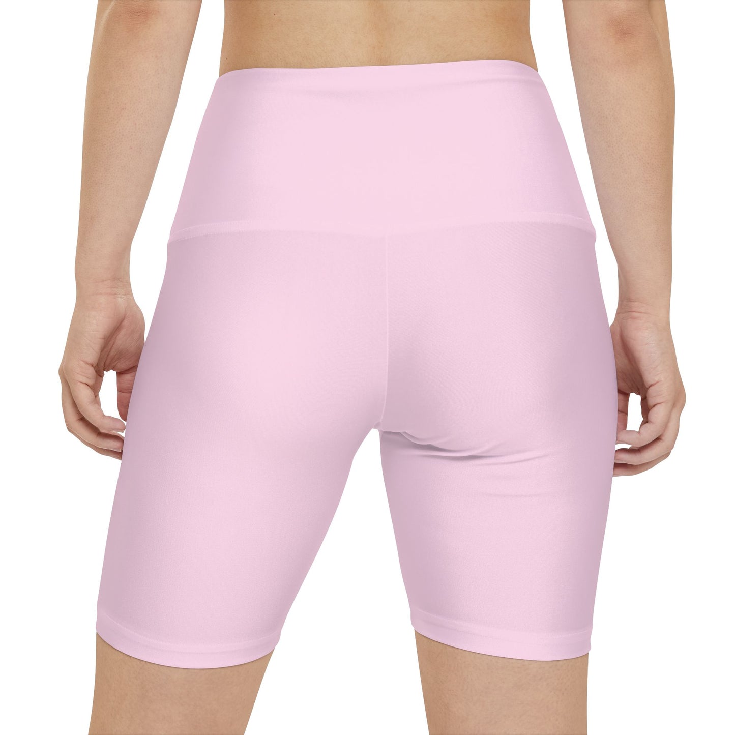 Petal Frost Pink Women's Workout Shorts — Solid High-Waist Biker Shorts for Exercise & Everyday Wear