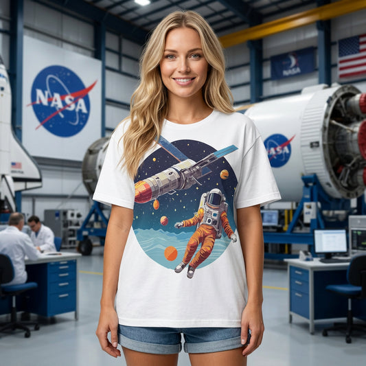 Cosmos Astronaut Graphic Tee Staple Unisex 100 Cotton Tee Shirt - CS-5