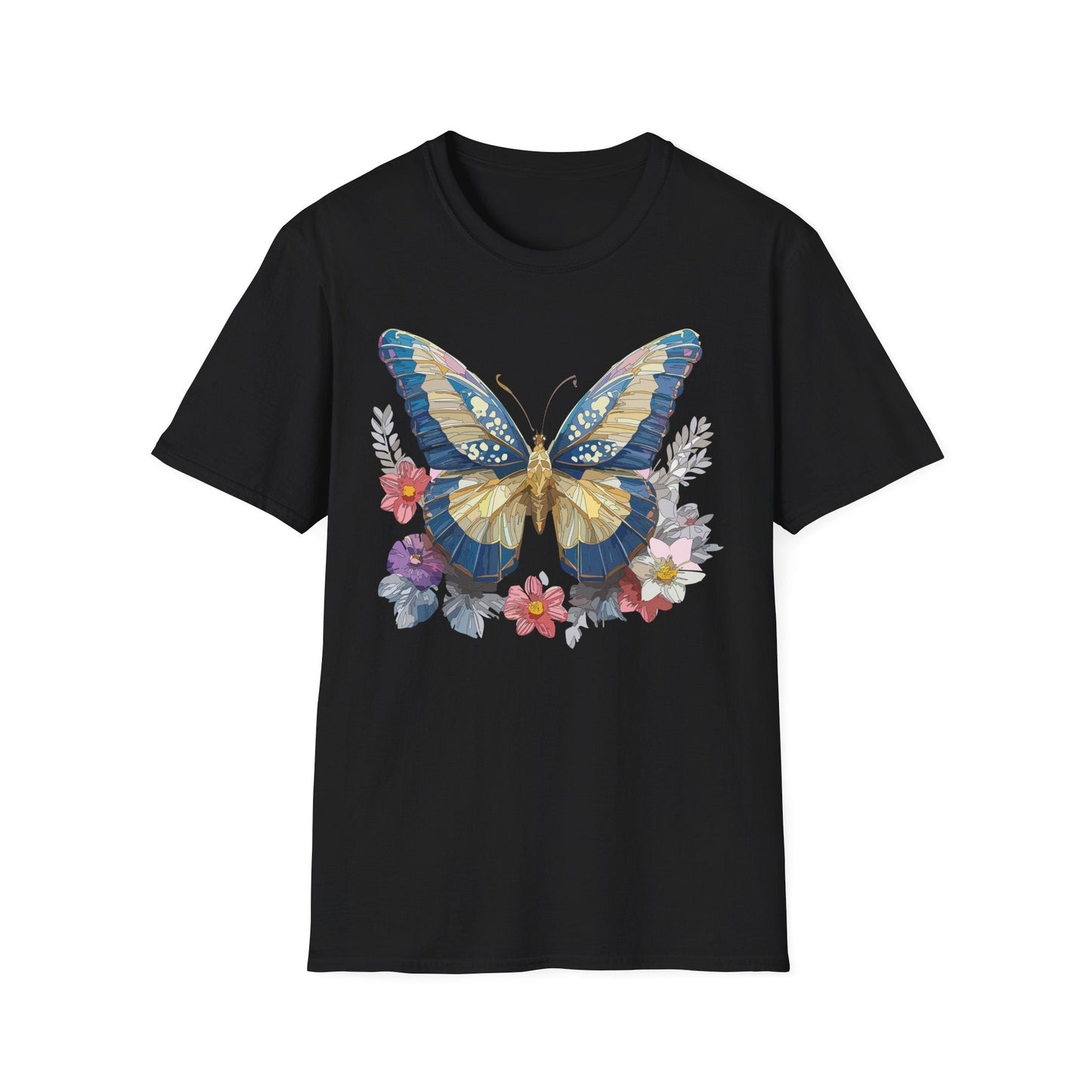 Butterfly Unisex Short Sleeve Tee Shirt Gildan Softstyle 64000 Monarch Design Graphic Tee