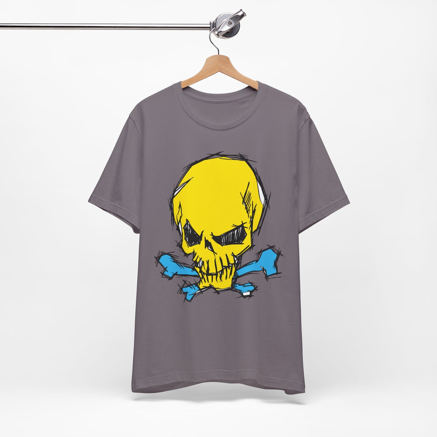 2-Yellow Skull Graphic Design Tee, Skull Shirt, Vintage Tees, Art Design T-Shirt, Vintage Graphic Tee, Art Shirts with Skulls
