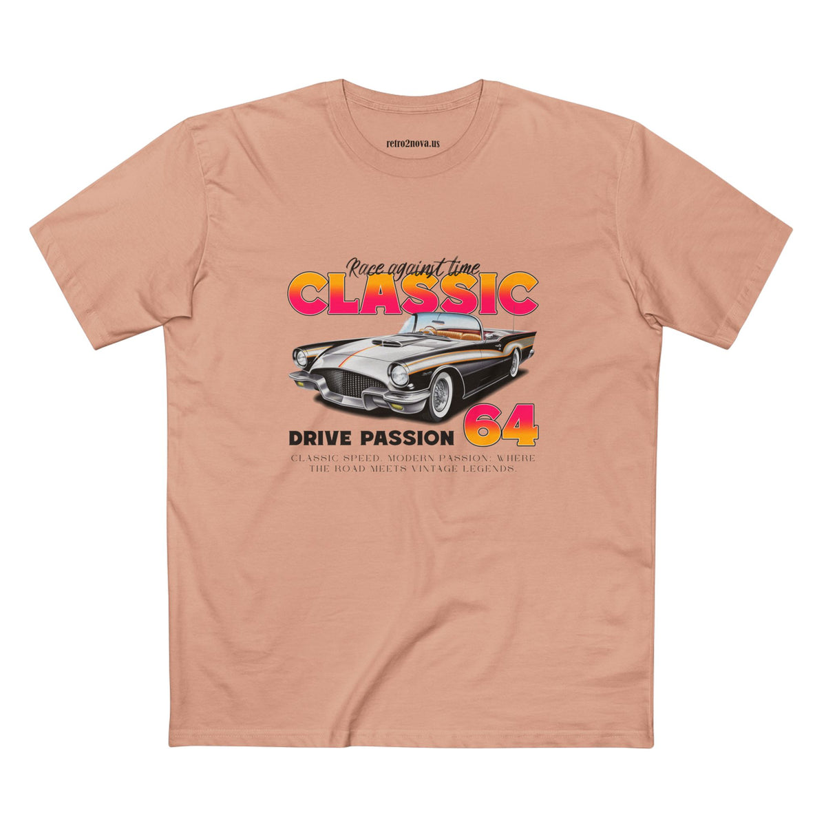 Retro Car Vintage Graphic Tee Staple Unisex 100 Cotton Tee Shirt - RC-16