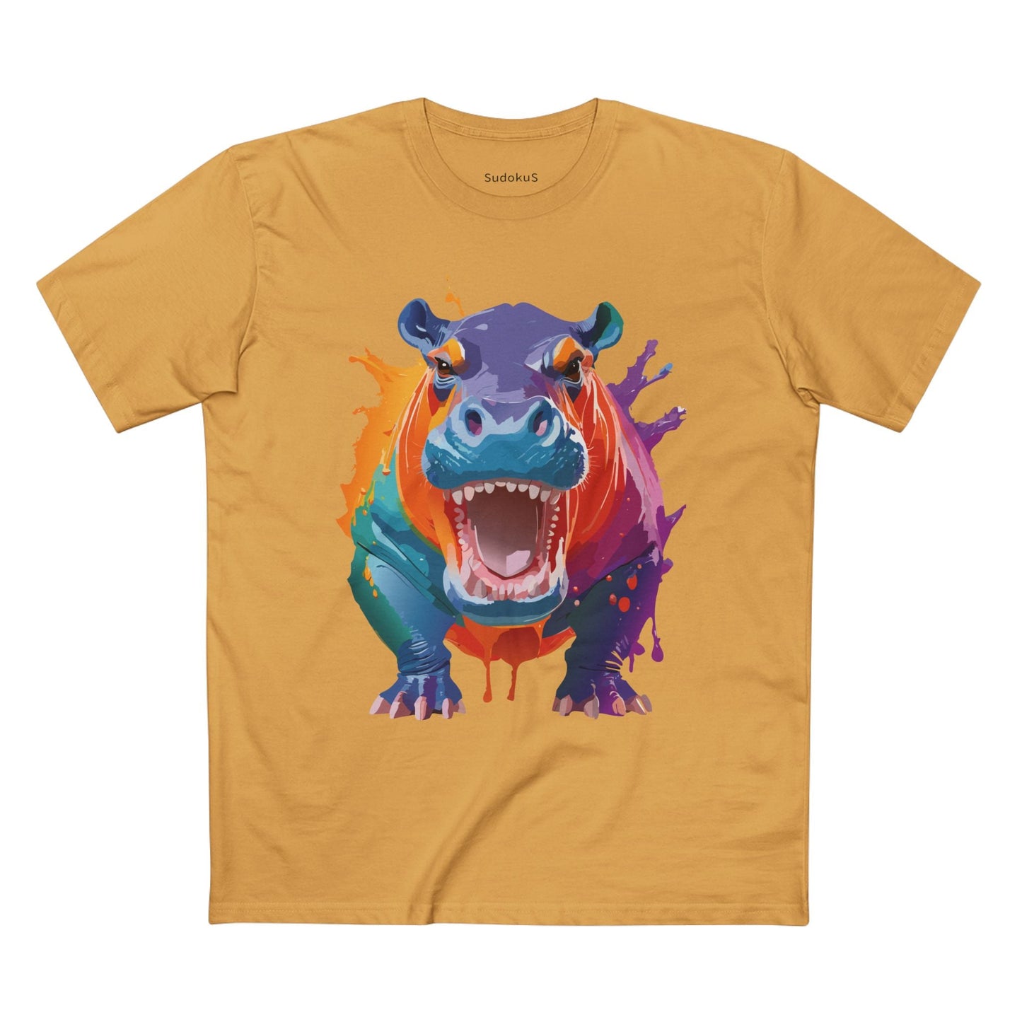 Hippo Graphic Unisex 100 Cotton Staple Tee with Animal Design Artwork 5