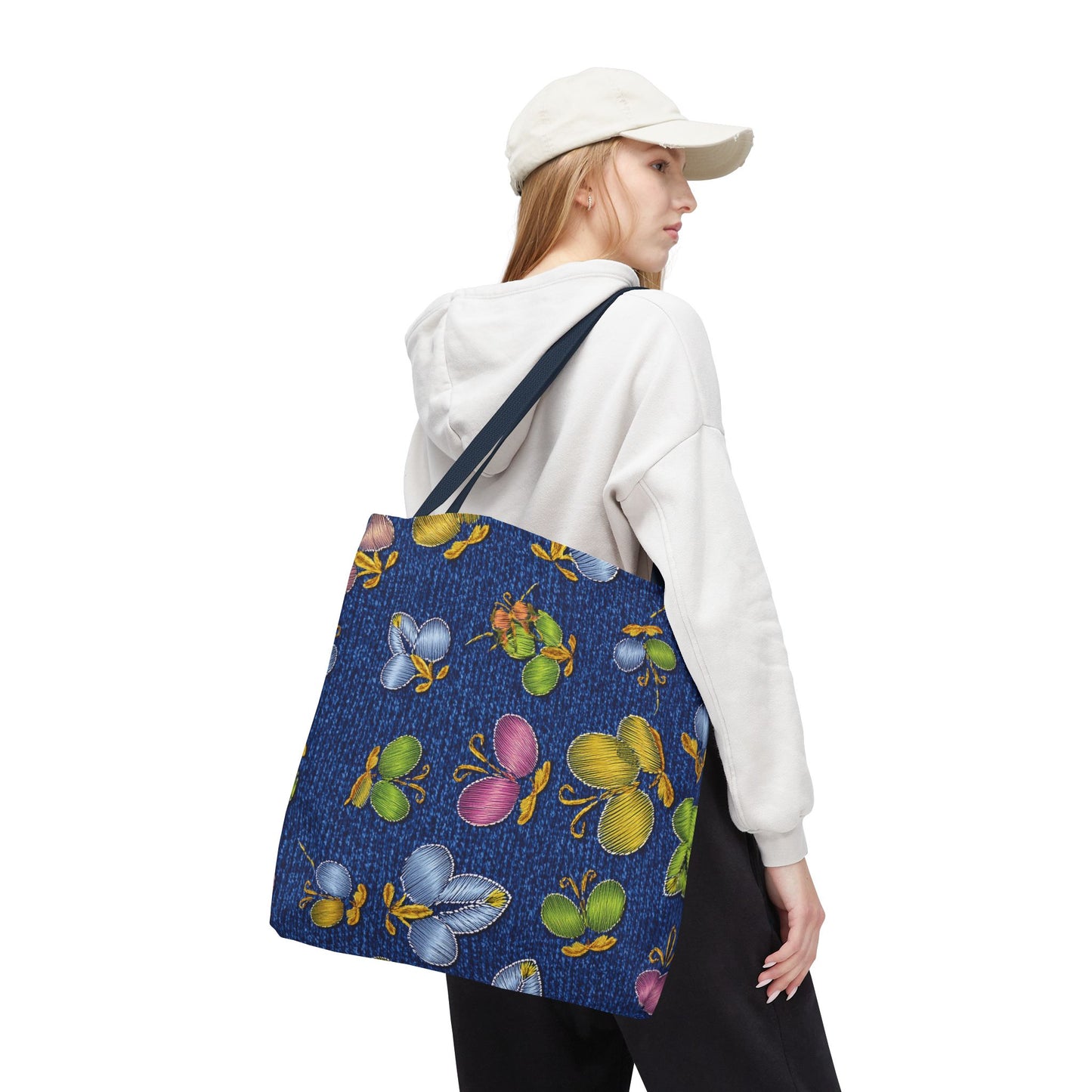 Denim Fabric Imitation Print Unisex Canvas Bag Poly Spun 3 Sizes Tote Bag 160