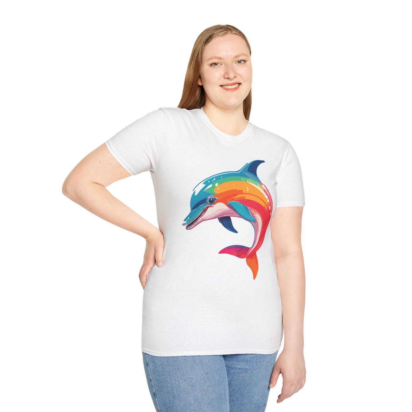 Dolphin Shirt For Unisex 100 Percent Ring Spun Cotton Gildan Softstyle 64000 Short Sleeve Tee
