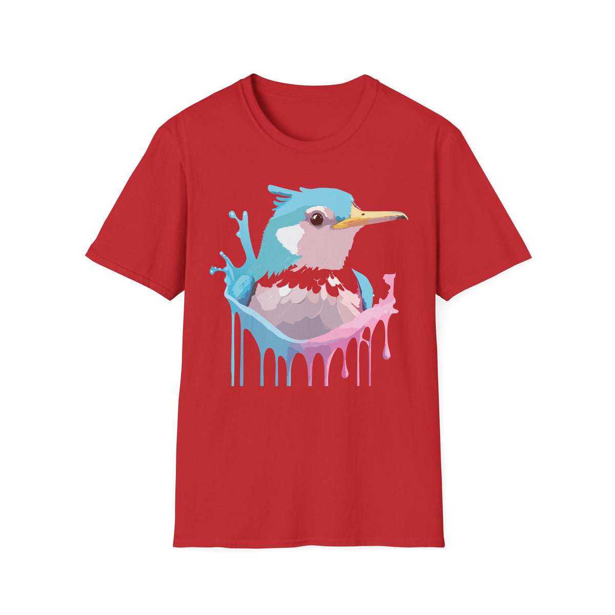 Pastel Hummingbird T-Shirt | Drip Paint Bird Art