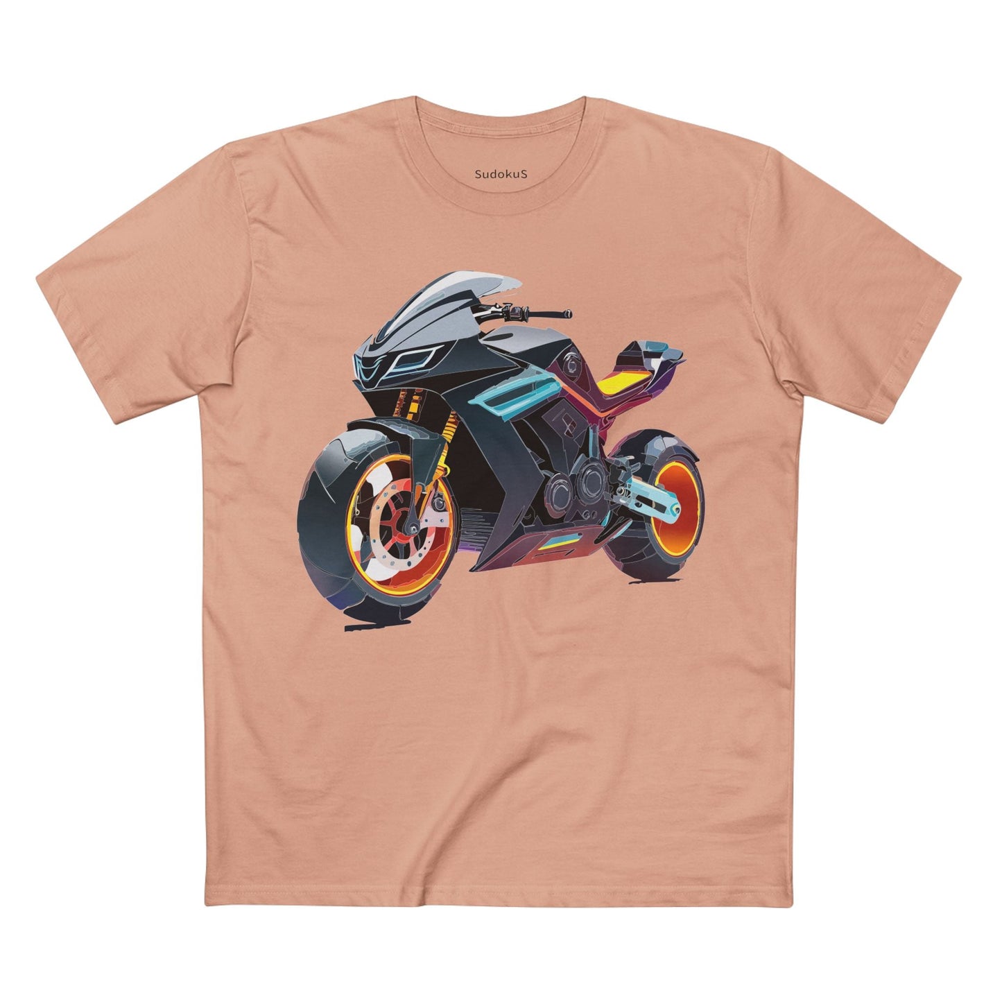 Moto Bike Graphic Unisex 100 Cotton Staple Tee 34