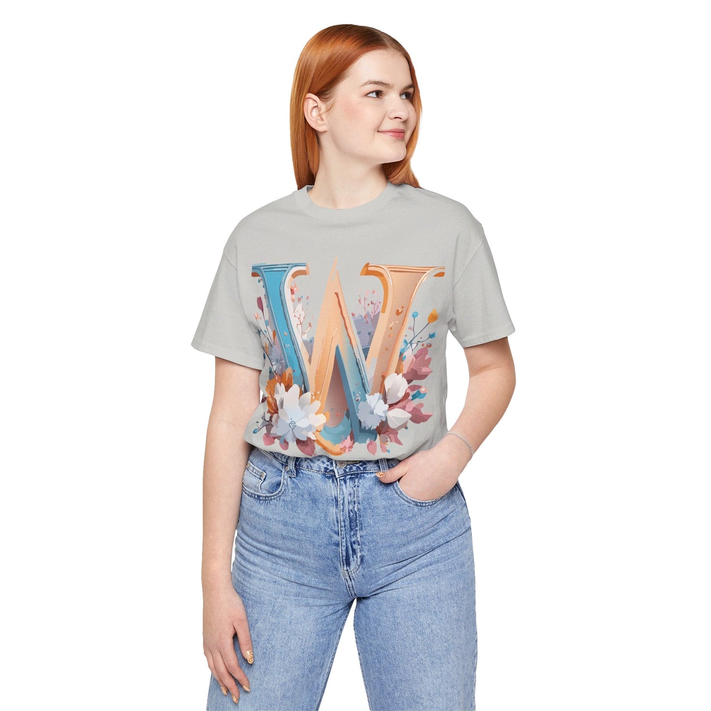 Letter W Shirt Graphic Tee Unisex Adelpha Vintage Inspired Art Design Short Sleeve