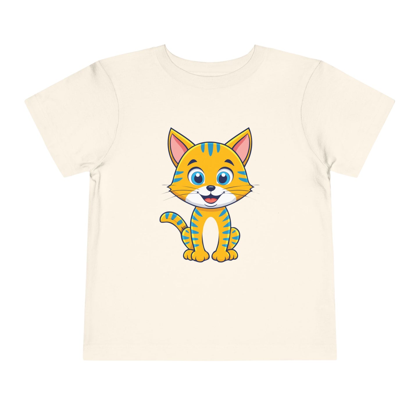 Bonita camiseta de manga corta para niños pequeños con gato: adorable camiseta con gráfico de gatito para niños (2 a 5 años)