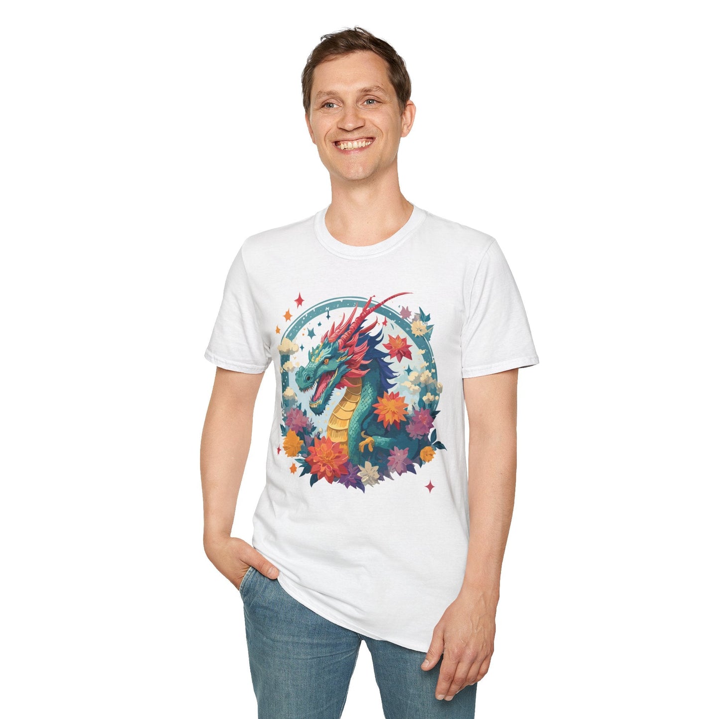 Dragon Graphic Unisex 100 Cotton Tee with Animal Artwork Design 3
