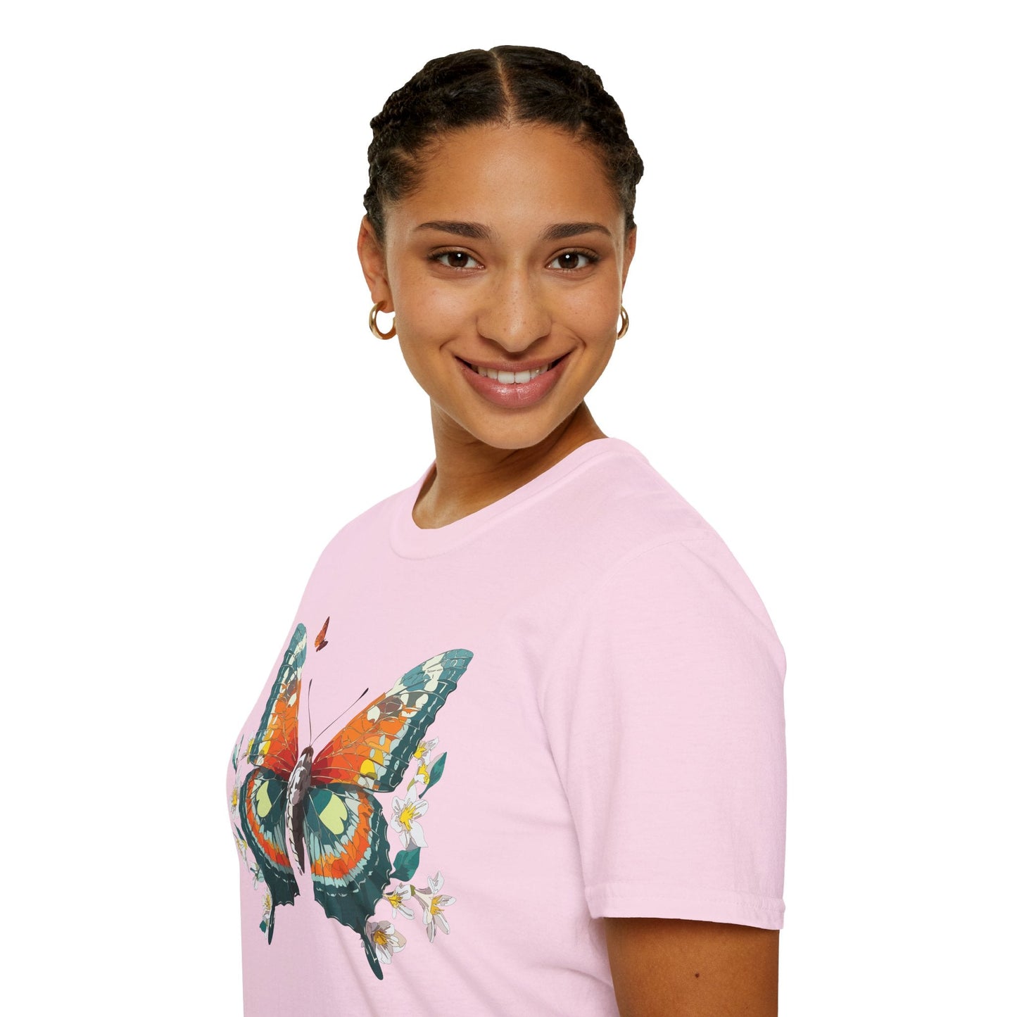 Butterfly T Shirt Unisex Softstyle Gildan 64000 100 Percent Ring Spun Cotton Monarch Tee