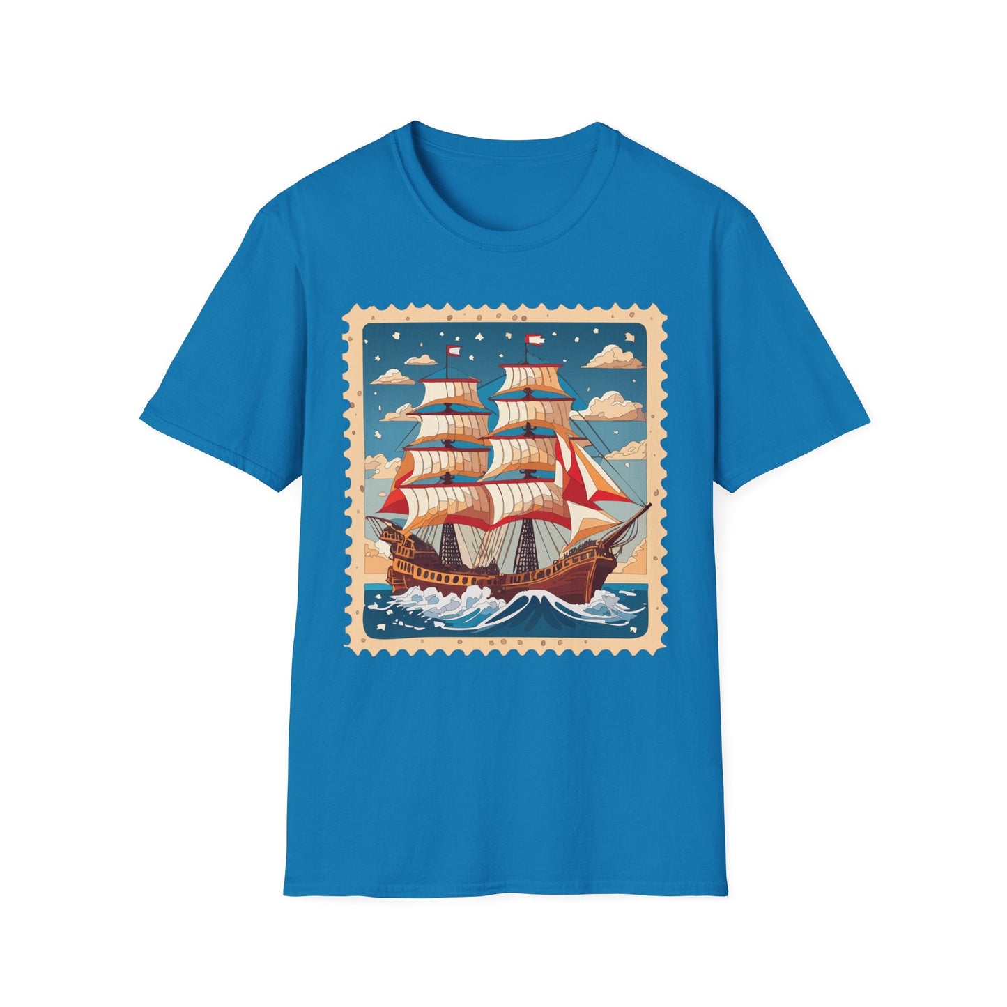 Ship T Shirt Unisex Frigate Vessel Tee Gildan Softstyle 64000 100 Percent Ring Spun Cotton