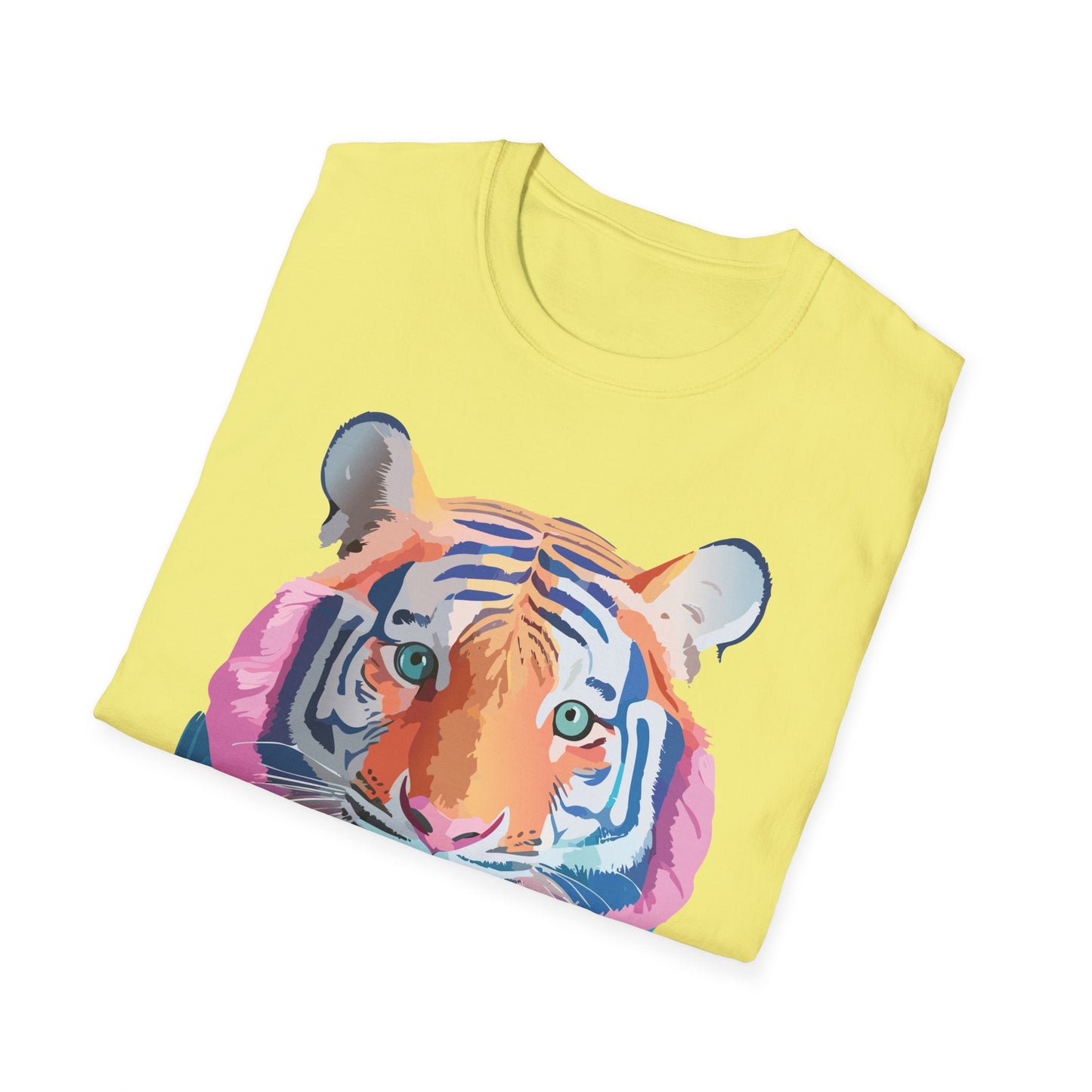 Tiger Print Unisex Softstyle Breathable Cotton Tee 64000 Gildan Shirt