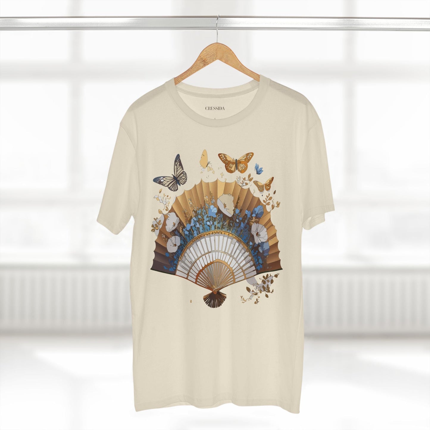 Antique Fan Graphic Design T-Shirt Unisex 100 Cotton Floral Carnival Artwork Tee 1