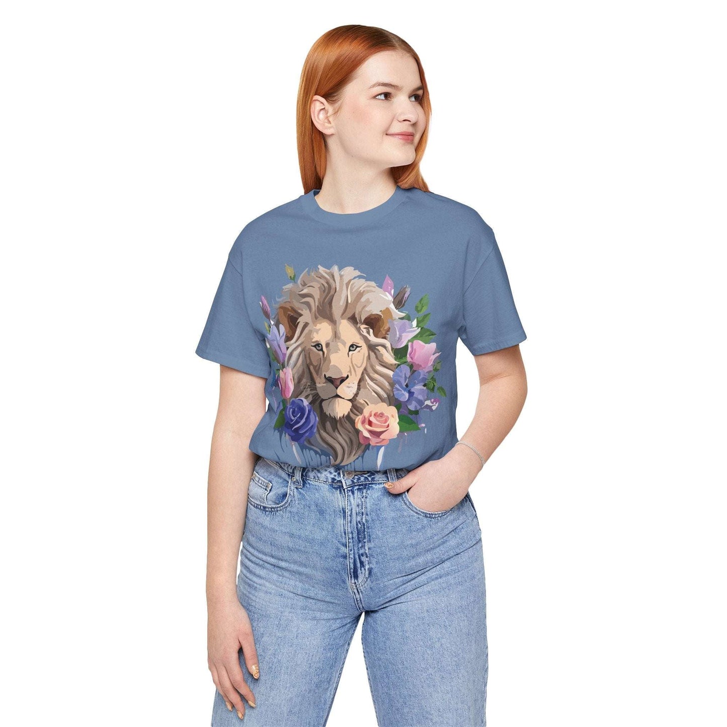 Lion Graphic Unisex 100 Cotton Vintage Animal Artwork Tee 4