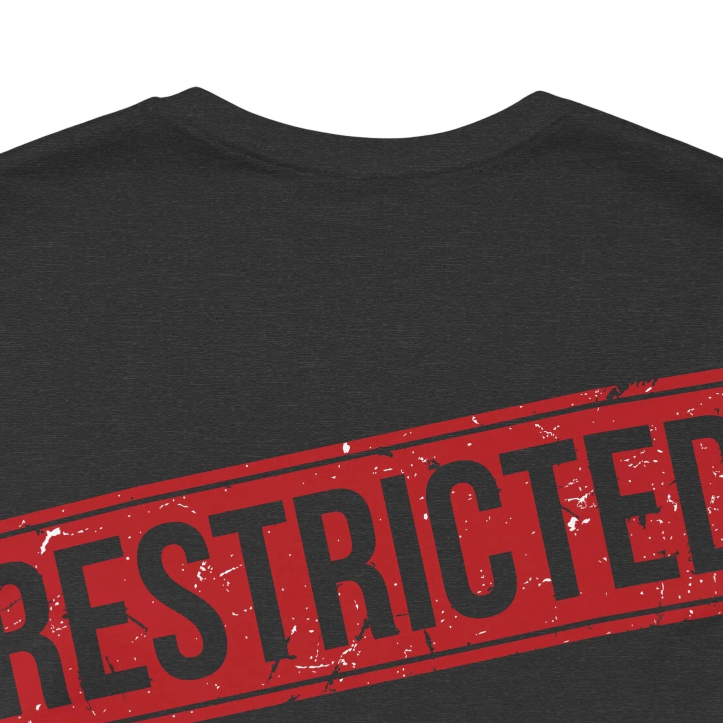 Tee Shirt With Red Stamp From Bad Galaxy Made To Order 100 Percent Cotton USA Printed With Eco Inks