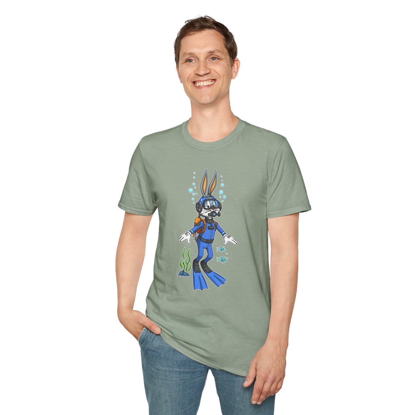 Cartoon Bunny Graphic Unisex Cotton Animal Animation Artwork Design Tee 16
