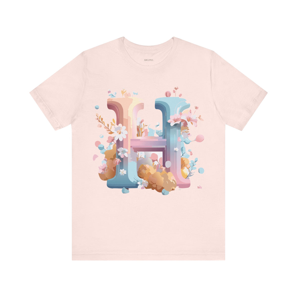 Letter H Graphic Unisex Cotton Bella+Canvas Tee with Art Letter Design