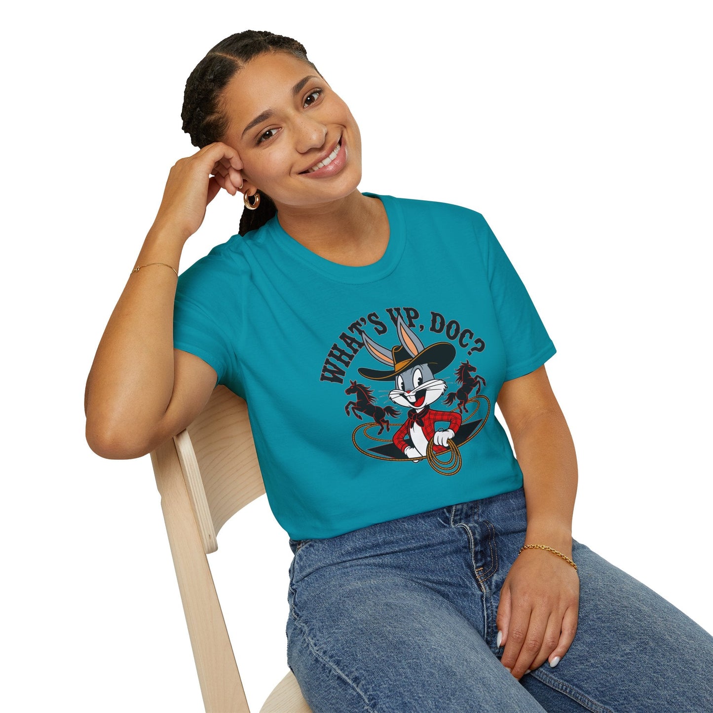Bugs Bunny Shirt Unisex Cartoon T Shirt With Animation Design Softstyle Gildan 64000