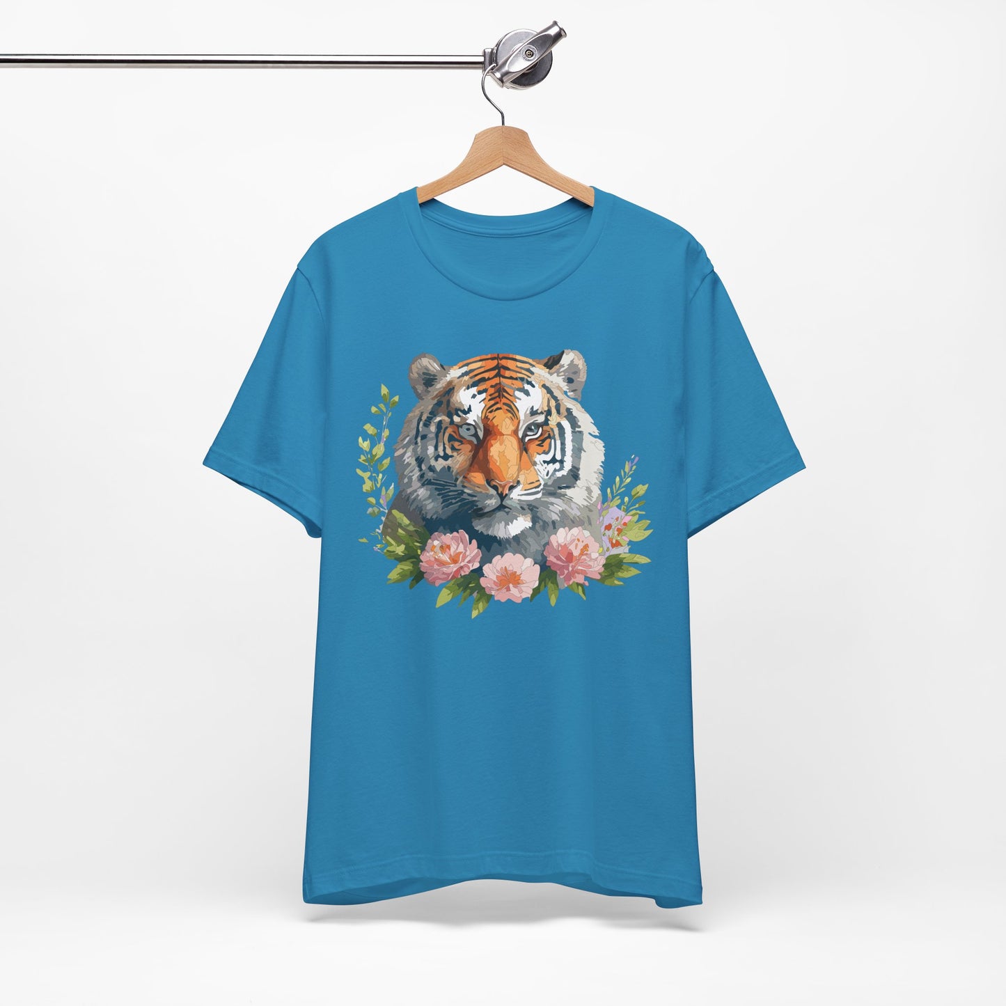 Floral Tiger Shirt, Animal Shirt, Tiger Tee, Unisex Tee, Floral T-shirt, T-Shirt with Animal