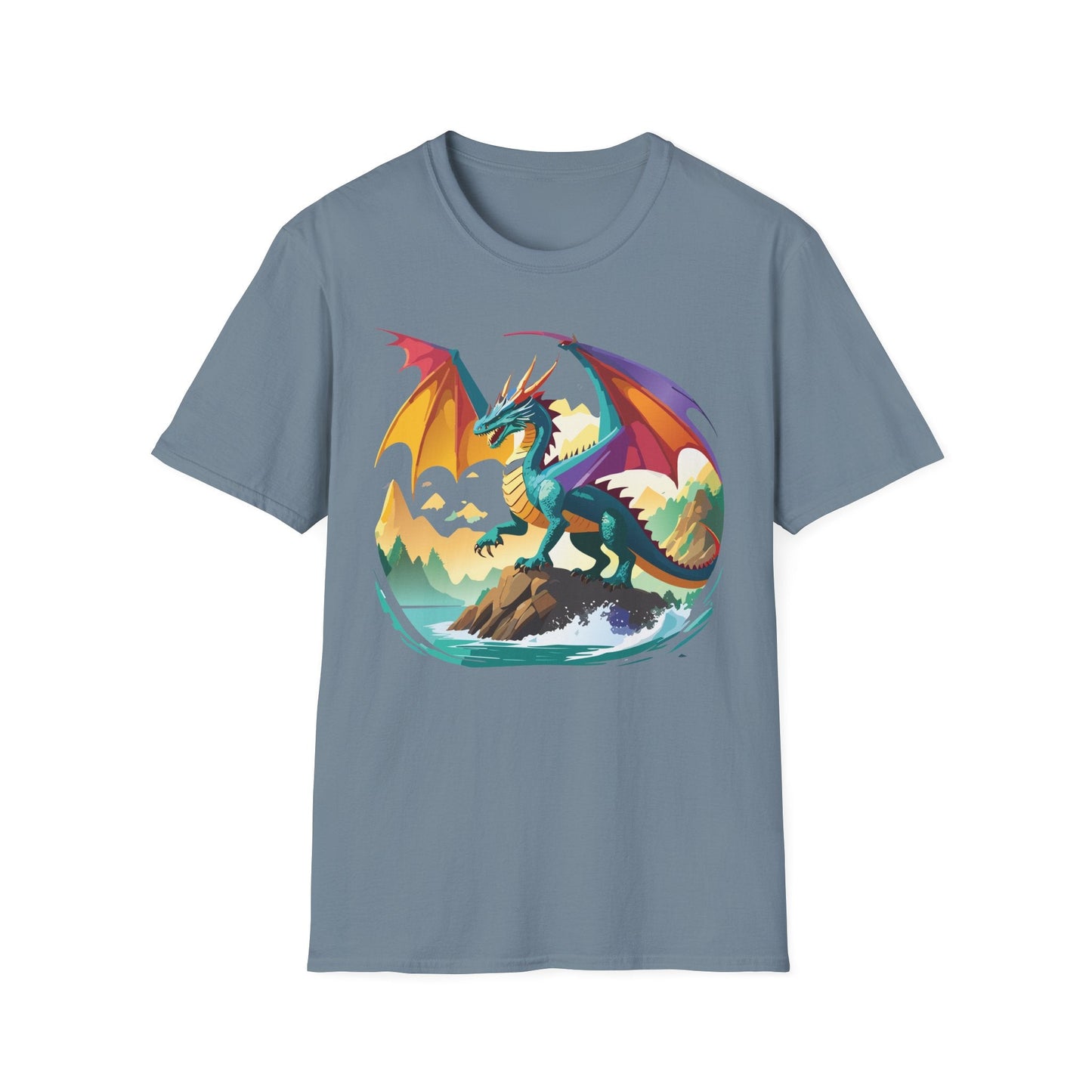 Dragon T Shirt Unisex Dragon Shirt Animal Design Softstyle Tee 100 Percent Cotton