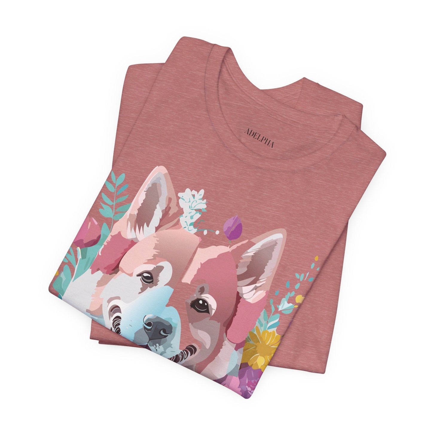 Unisex Graphic Dog Shirt Vintage Inspired Tee With Adelpha Artwork Short Sleeve Tee