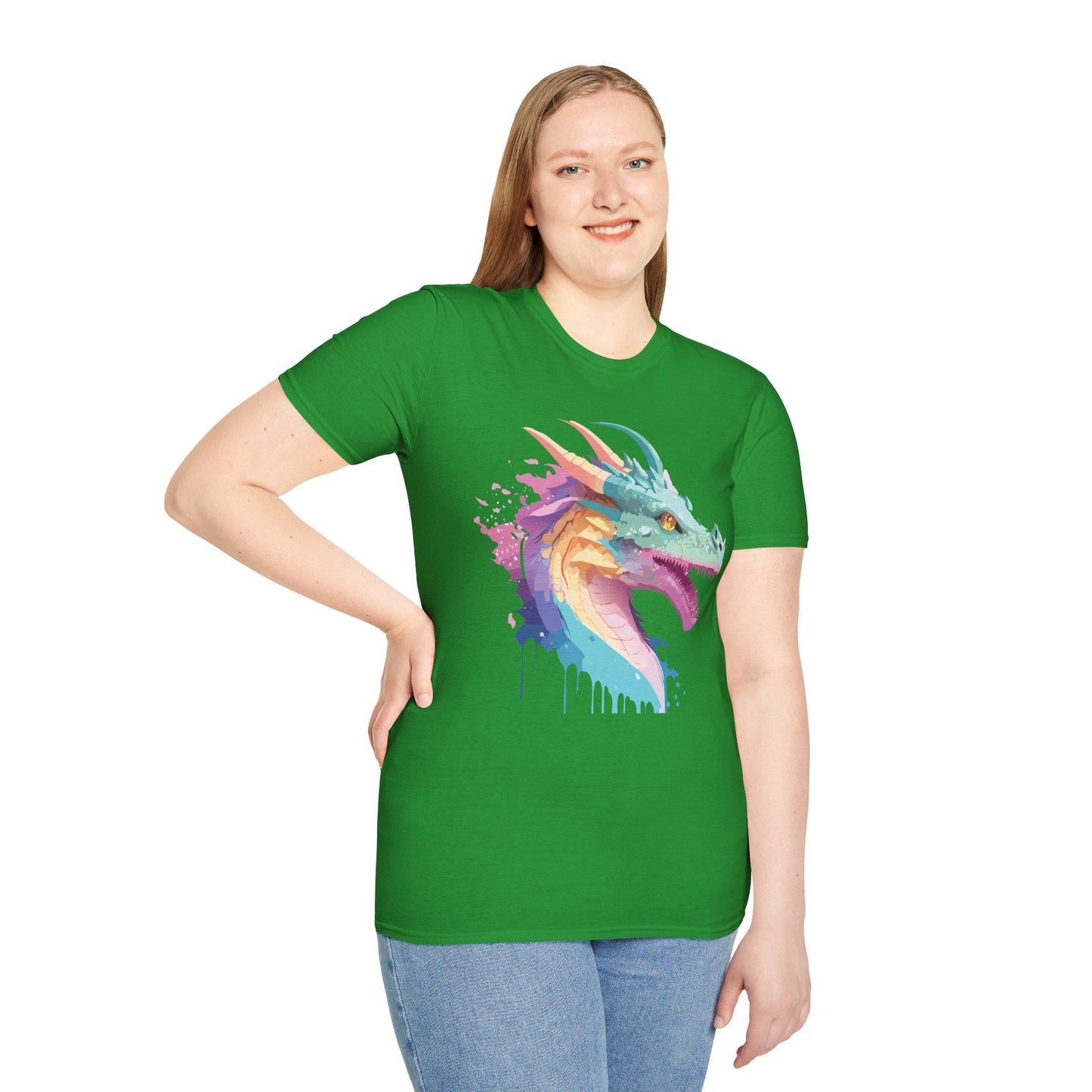 Dragon Graphic Tee Unisex Short Sleeve Dragon Shirt With Animal Design Gildan SoftStyle 64000
