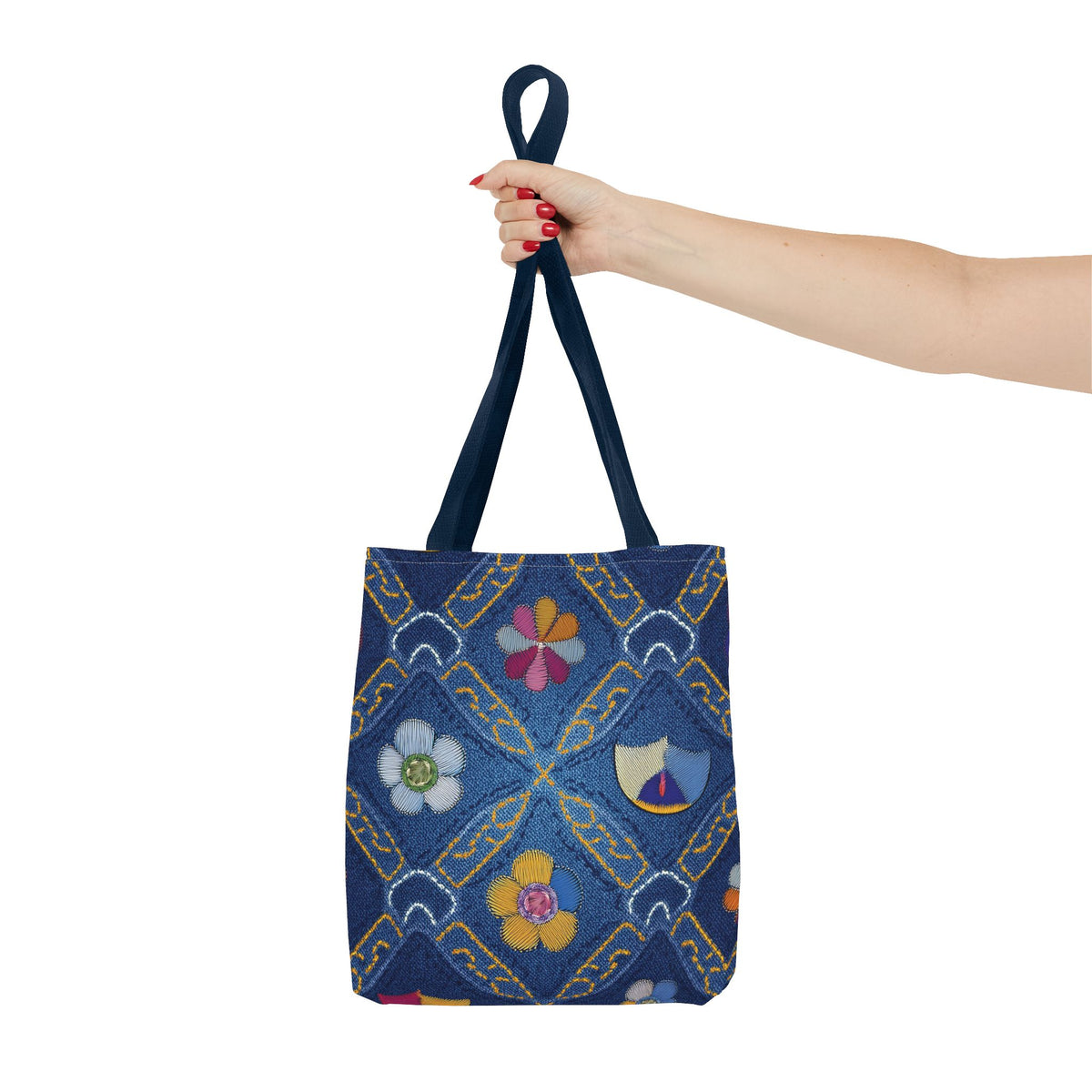 Denim Fabric Imitation Print Unisex Canvas Bag Poly Spun 3 Sizes Tote Bag 171