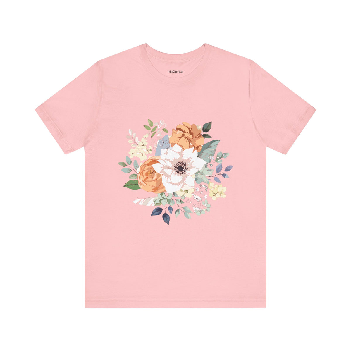Floral Graphic Unisex Cotton Bella+Canvas Tee with Flowers Design ab9