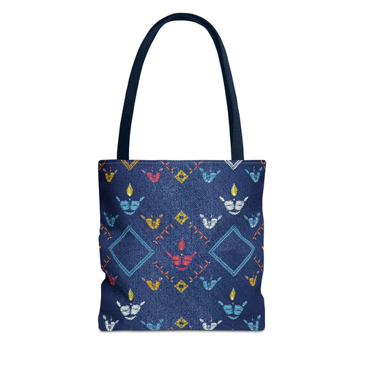 Diwali Graphic Denim Fabric Imitation Print Unisex Canvas Bag Poly Spun 3 Sizes Tote Bag 205-13