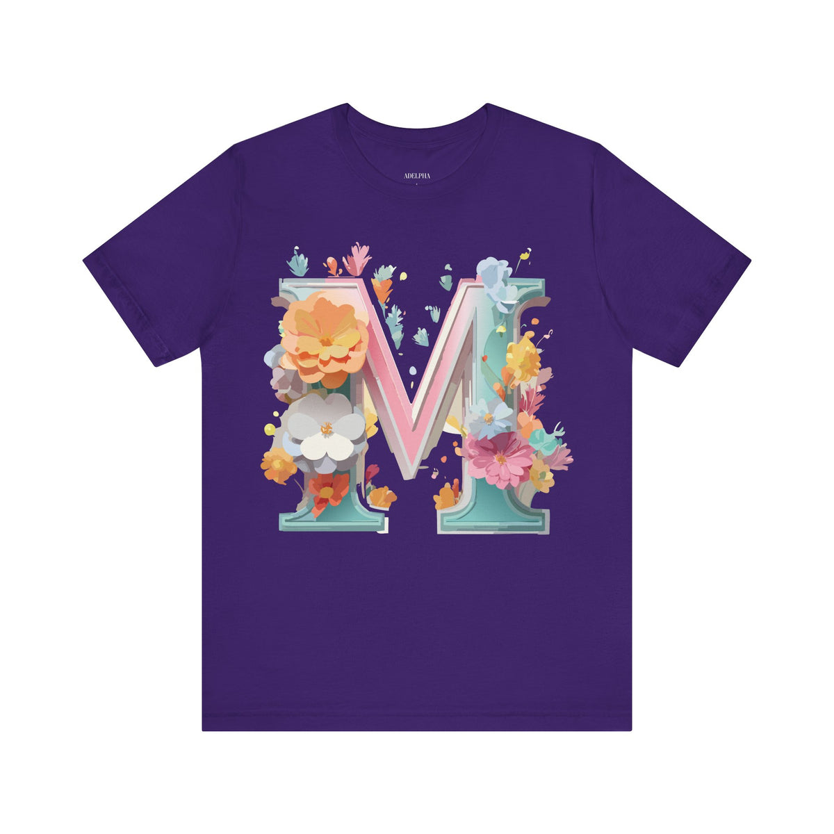 Letter M Graphic Unisex Cotton Bella+Canvas Tee with Art Letter Design