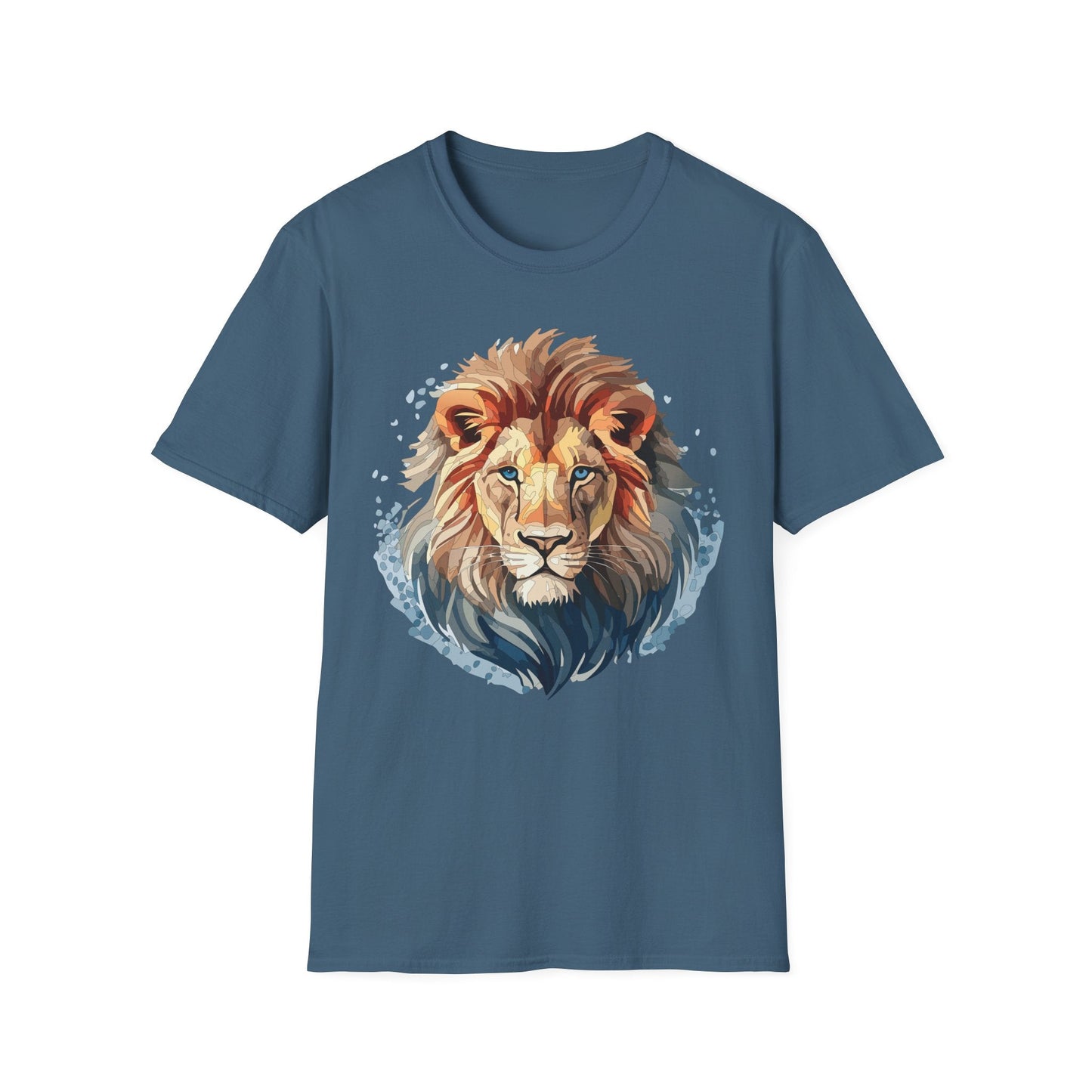 Unisex Lion Shirt Floral Lion Tee Gildan Softstyle 64000 Tee