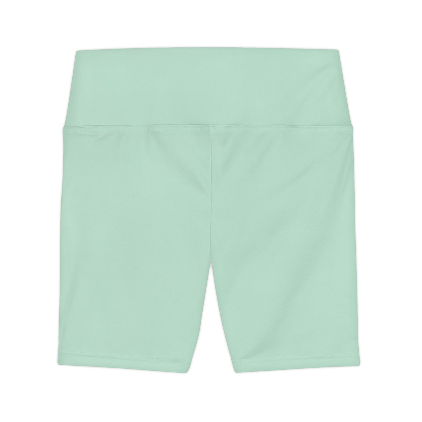 Pale Green Mint High-Waist Women's Workout Shorts — Comfortable Active Biker Shorts for Yoga & Running