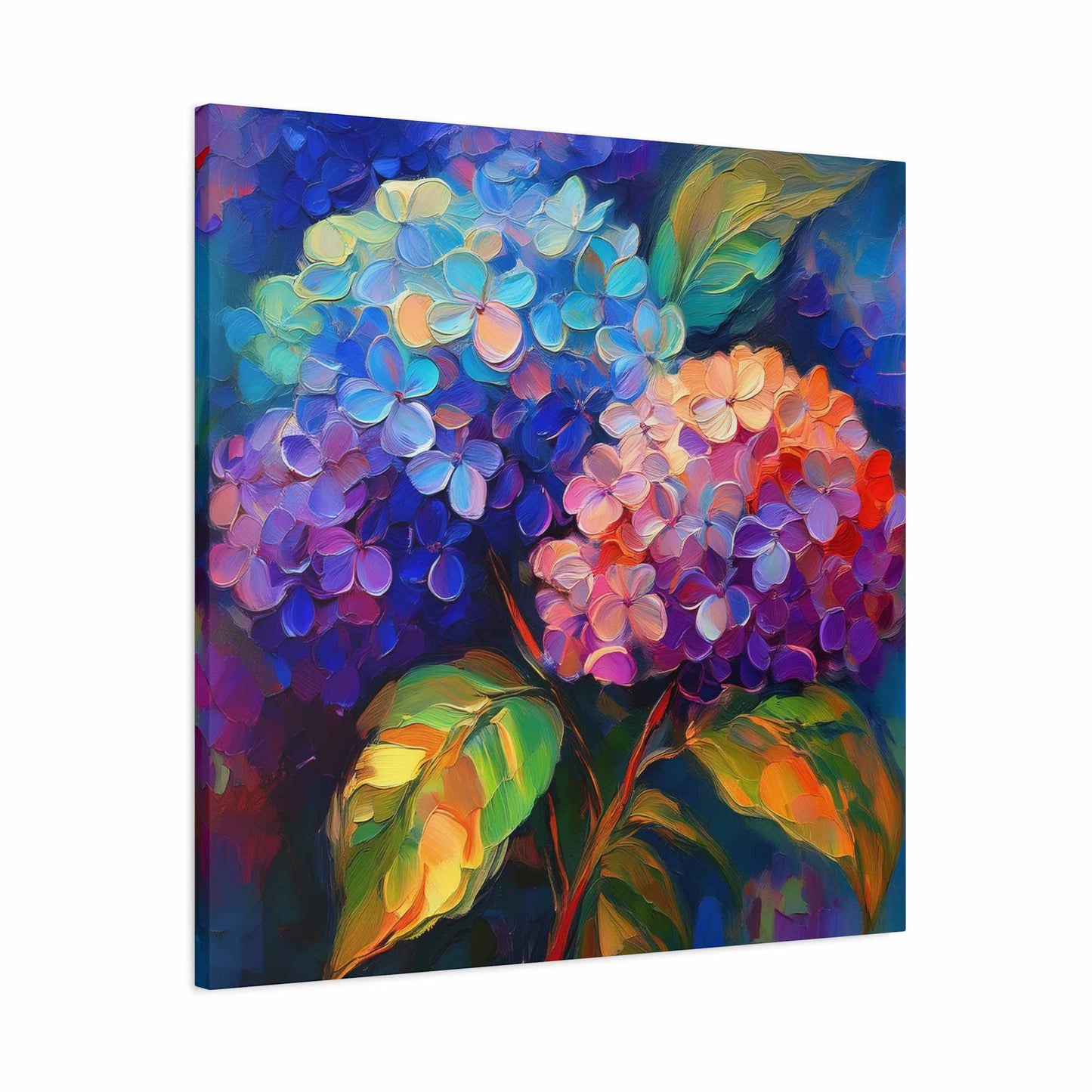 Hydrangeas Print Canvas, Flowers Oil Paint Print 20x20, 24x24, 30x30, 32x32, 36x36, Floral Art Design Print Non-Frame MC-29