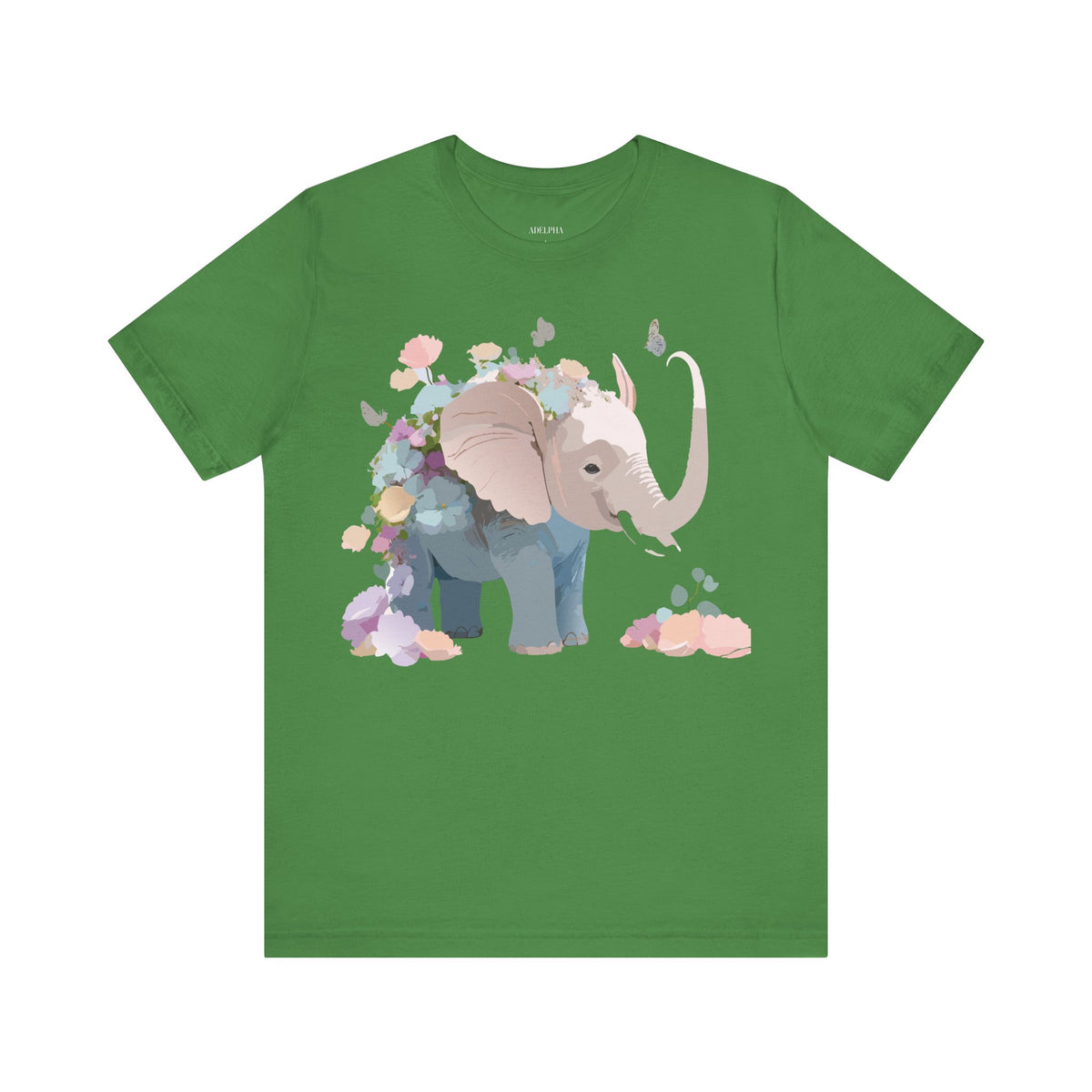Elephant Graphic Unisex Cotton Bella+Canvas Tee with Art Animal Design d14
