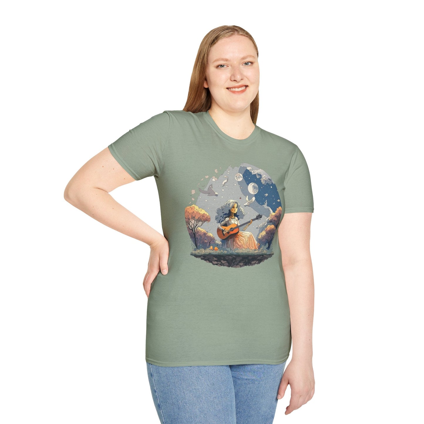 Womens Graphic T Shirt Art Design Tee Unisex Softstyle Cotton Shirt Everyday Comfort Durable Wear