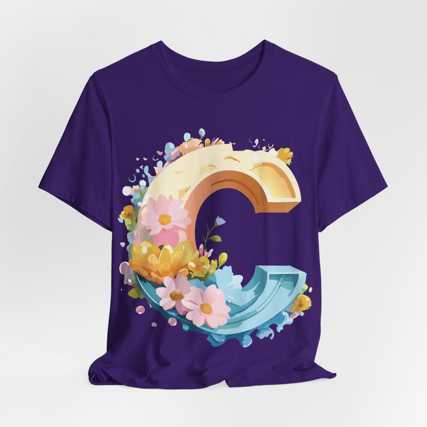 Letter C Graphic Tee Premium Unisex Vintage Art Design Shirt By Adelpha Short Sleeve
