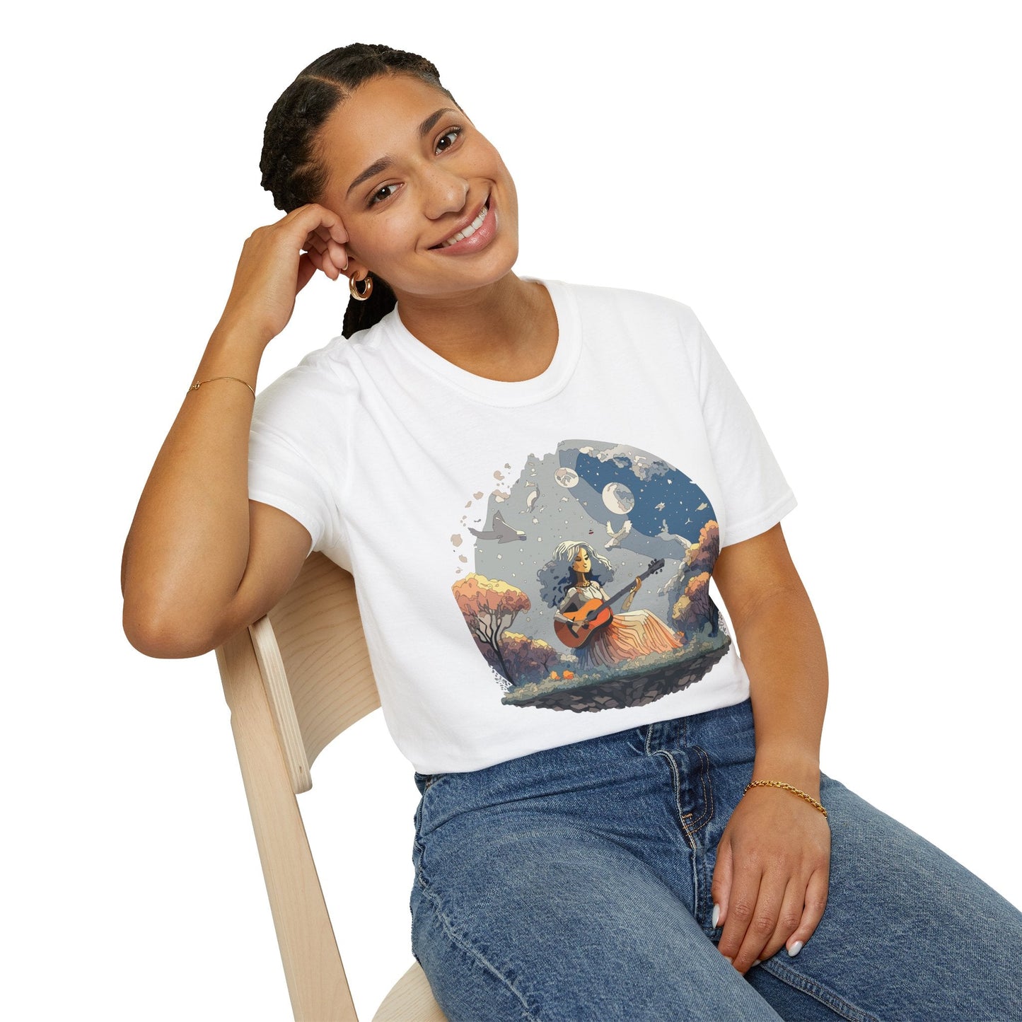 Womens Graphic T Shirt Art Design Tee Unisex Softstyle Cotton Shirt Everyday Comfort Durable Wear