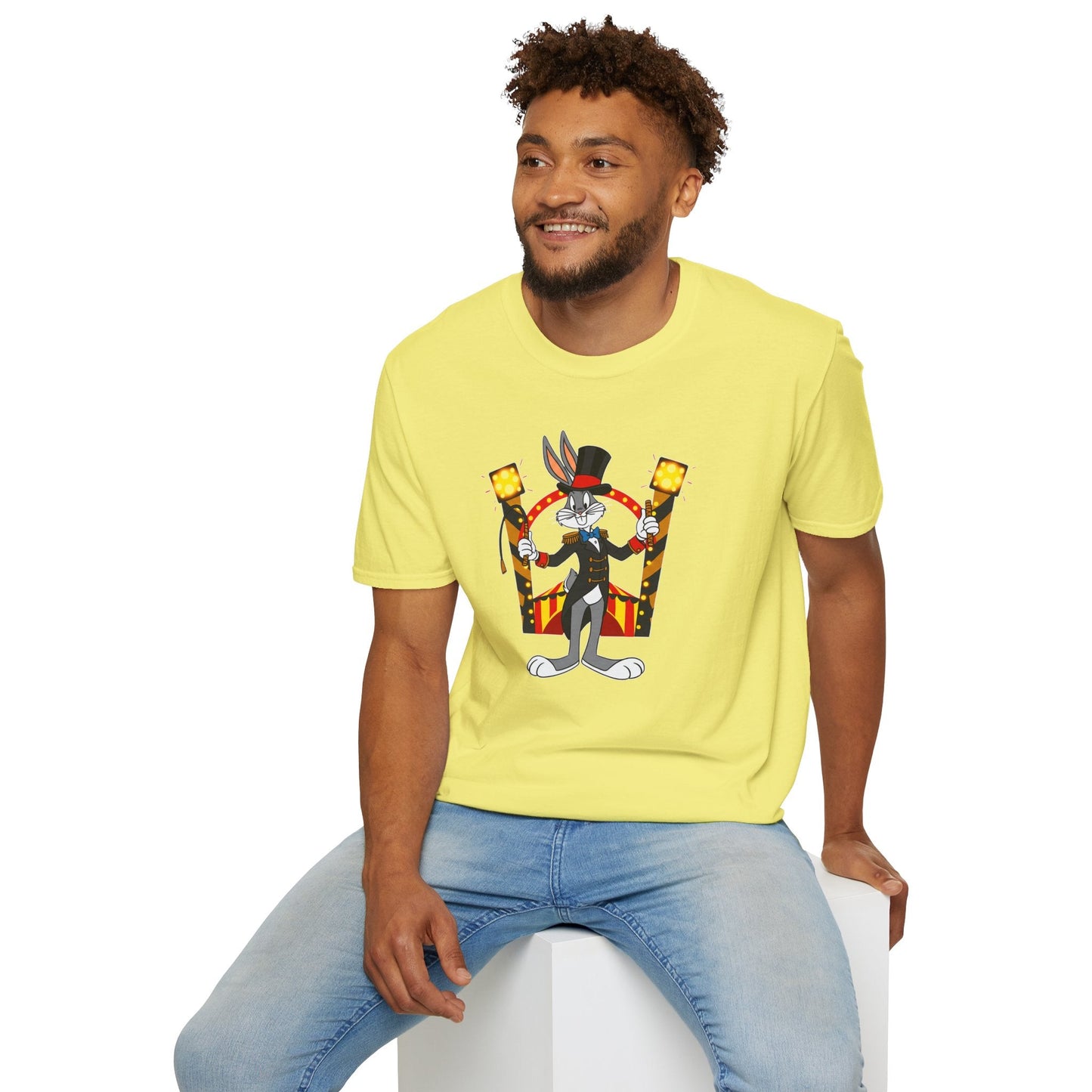 Cartoon Bunny Graphic Unisex Cotton Animal Animation Artwork Design Tee 14