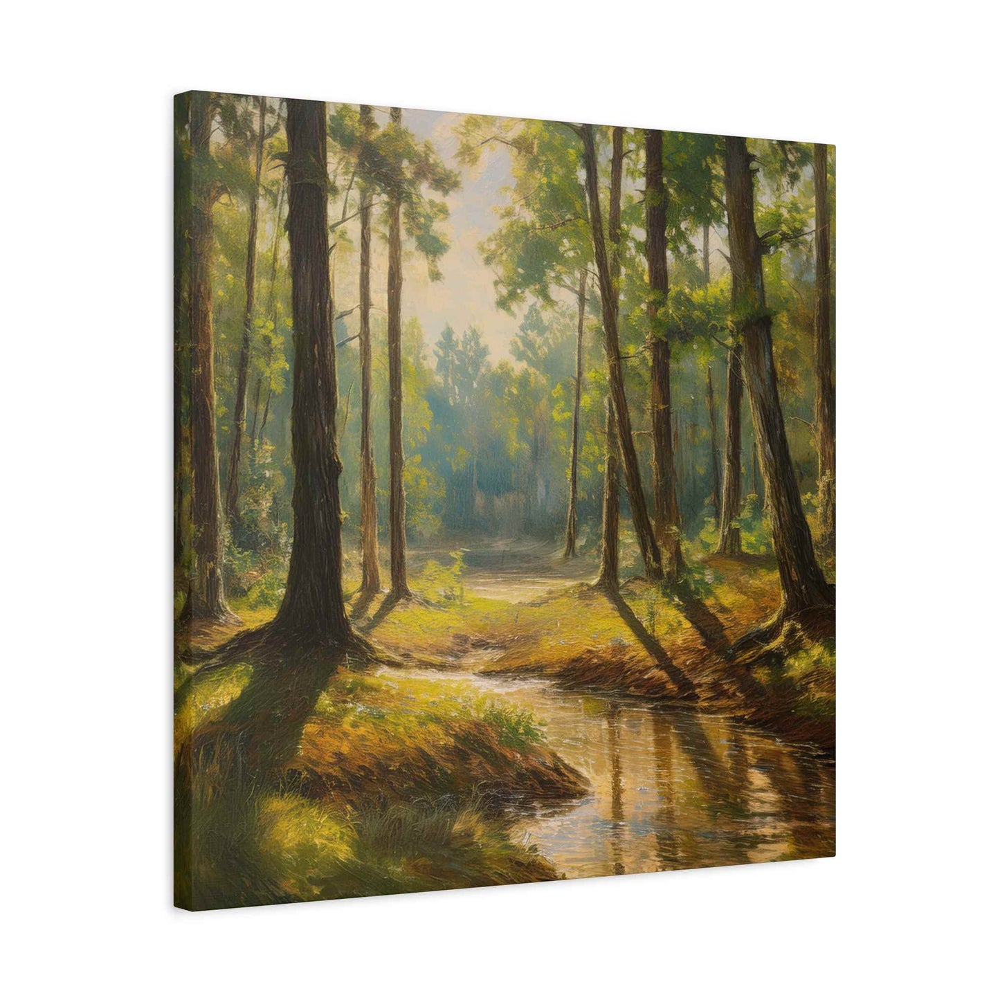 Forest Print Canvas, Trees Oil Paint Print 20x20, 24x24, 30x30, 32x32, 36x36 Art Design Print Pine-Wood Inner Frame MC-72
