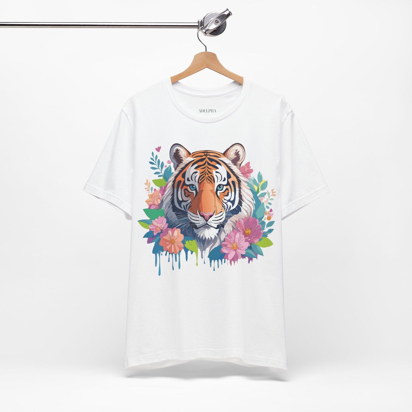 Tiger Graphic Tee Unisex Short Sleeve Shirt By Adelpha Art Design Vintage Inspired